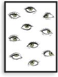 HAUS AND HUES Evil Eye Wall Art - Magic Eye Poster Evil Eye Art, Cool Poster for Room Aesthetic Evil Eye Poster, Dorm Room Poster Evil Eye Room Decor (12x16 Unframed)