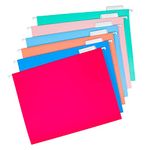 Y YOMA 12 Pack Colored Hanging File Folders Letter Size Decorative Hanging Folder Cute Pretty File Folder Organizer for Filing Cabinet Office Home with 1/5-Cut Adjustable Tabs, 6 Selected Color