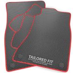 Rubber Car Mats FOR Suzuki Vitara [non hybrid] 2015+ Luxury Diamond Rubber - Red Ribbed Trim [DIAMRUB-1668]