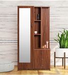 CASPIAN Furniture Wardrobe with Dressing Attached for Bedroom || Almirah || Cupboard with Mirror || Dressing Table (Rainforest Brown)