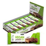 Weider Vegan Protein Bar (12x35g) Salted Chocolate Flavour. 100% Vegan Wafer Bar with 30% Pea and Rice Proteins, Crispy and Coated with Dark Chocolate. Palm oil free