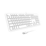 B.FRIENDit Wired USB Keyboard with Cover/Protector Skin, Low-Profile Flat Keyboard with US Layout (QWERTY), Durable Ultra-Slim Quiet Computer Keyboard for PC Windows 11/10 / 8/7 / XP/Vista - White