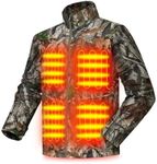 PTAHDUS Men's Heated Jackets 5 Heat Zones Battery Pack Included, with Hand Warmer Pocket(Camo, Small)
