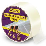 ATack Transparent Window Weather Sealing Tape, 2-Inch x 30 Yards, Clear Window Draft Isolation Sealing Film Tape- No Residue, Surface-Safe, Wood-Safe, Removes Cleanly