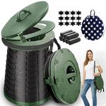 ALEVMOOM XXL Portable Toilet for Camping,880lbs Capacity,19.7"H Adjustable Portable Toilet with 7 Garbage Bags,Porta Potty for Adults,Collapsible Luggable Loo for Camping/Travel/Car/Hiking