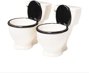 BigMouth Inc. Toilet Shots Mugs, 2 Count (Pack of 1), White and Black