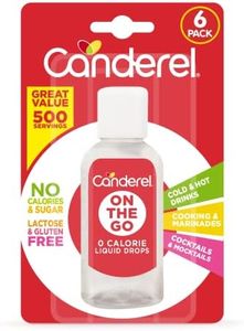 Canderel On The Go Liquid Sweetener 6 x 55ml Pack - Zero Sugar and Zero Calories Sugar Alternative - 500 Servings