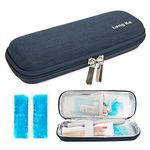 YOUSHARES Medicine Cool Bag with 2PCS Ice Packs - Insulin Case Medicine Cooler for Travel Diabetic Supplies Insulin Cooler Travel Case (Navy Blue)