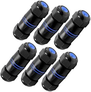 VCELINK Waterproof RJ45 Coupler Short Profile, Cat6/Cat5E/Cat5 Waterproof Ethernet Connector Shielded IP67, Outdoor Network LAN Cable Extender PoE 6-Pack