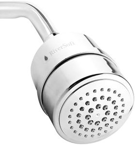RiverSoft DIVA-01 shower filter for hard water with 15 stages | Water Softener for Bathroom (Chrome, Pack of 1)
