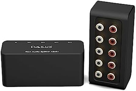 Cubilux AS-R1 4 Way RCA Audio Splitter Box, 4-Channel Stereo RCA Splitter, Passive Audio RCA Splitter-Made with Aluminum Alloy (1 in 4 Out)