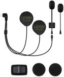 LEXIN Pulse Motorcycle Helmet Speakers with Boom&Button Mics, 40mm Crystal Clear Loud Speakers with Deep Bass, DSP&CVC Noise Cancellation, Type-C Connector, for B4FM/GTX/G2P/G16/G1/MeshCom/Novus