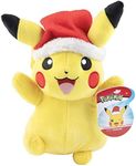 Pokemon Pokémon 8" Christmas Pikachu Plush with Santa Hat Accessory - Officially Licensed - Quality Soft Stuffed Animal Toy - Add to Your Holiday Collection - Gift for Kids, Boys, Girls Fans