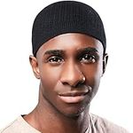 Tough Headwear Kufi Hat - Kufi Hats for Men Muslim, Turkish Kufi Cap, Black Full, One Size