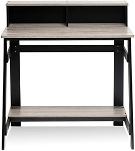 Furinno Simplistic A Frame Computer Desk, Black/French Oak Grey