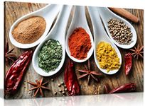 Spices On Table Food Kitchen Canvas Wall Art Picture Print (30x20in)