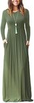 DEARCASE Women Dress Army Green Med