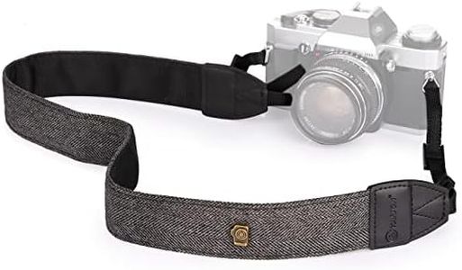 TARION Camera Strap Adjustable DSLR Camera Neck Strap Belt Retro Film Camera Shoulder Strap Vintage Soft Long Rope Universal Cord for Women Men SLR Mirrorless Cameras Simple Black(Upgraded Version)