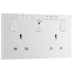 BG Electrical 922WR-01 Double Switched Power Socket and Wi-Fi Repeater, 13 Amp, White