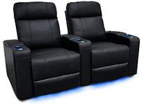 Valencia Piacenza Home Theater Seating | Premium Top Grain Leather, Power Recliner, Power Headrest, LED Lighting (Row of 2)