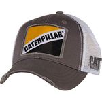 Caterpillar Cat Gray Twill w Patch Cap, Gray, One Size