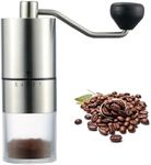 EZLucky Portable Manual Coffee Grinder - Conical Burr with 5 Adjustable Settings for Smooth Grinding, Perfect for Espresso Enthusiasts at Home, Office, or Camping