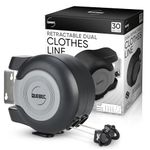 Quebec Retractable Washing Line 30m Wall Mounted Outdoor Clothesline with Durable PVC Rope, Space-Saving Laundry Drying Solution for Garden, Balcony, Patio, Indoor & Outdoor Use (30 Meter)