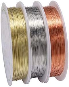 3 Rolls Jewelry Beading Wires, 0.2mm/ 32 Gauge Tarnish Resistant Copper Wires for Jewelry Making Supplies and Craft