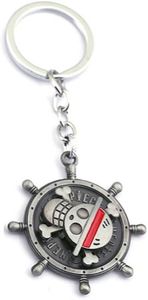 Arkanum One Piece Anima Manga Ship Steering Wheel Spinning Rotating Silver Keychain