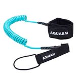 AQUARM SUP Leash 8/10 feet Coiled Premium Stand Up Paddle Board Leash Stay on Board Ankle Strap