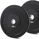 KK Bumper Weight Plates 2 inch Rubberised Barbell Weight: 5kg, 10kg, 15kg, 20kg, 25kg Olympic Bumper Plates Rubber Weight Disc Pair For Home and Gym Strength Training Weightlifting Workout.