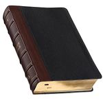 KJV Study Bible, Large Print Premium Full Grain Leather - Thumb Index, King James Version Holy Bible, Black/Burgundy