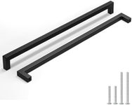 homdiy 200 Pack Matte Black Cabinet Pulls 18-1/16 Inch Black Cabinet Pulls, Center to Center 458mm Stainless Steel Drawer Dresser Handles Drawer Handles Stainless Steel Hardware Square Bar Hardware