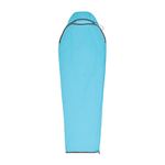 Sea to Summit - Breeze Coolmax Sleeping Bag Liner - Regular Mummy With Drawcord - Stuff Sack - Easy Care Bio-based Fabric & Odour Control - For Backpacking & Travelling in Humid Weather - Blue - 284g