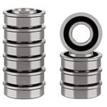 XiKe 10 Pack Flanged Ball Bearing ID 1/2" x OD 1-3/8", Suitable for Lawn Mower, Wheelbarrows, Carts & Hand Trucks Wheel Hub, Replacement for Marathon, Exmark, Stens, Prime Line ＆ Sunbelt.