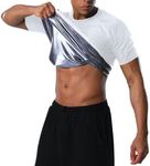 Donason Sauna Shirt for Men Heat Trapping Compression Sweat Suit T-shirt Workout Body Shaper for Gym Short Sleeve Shapewear