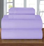 Elegant Comfort Luxury Premium Hotel Quality Microfiber 4-Piece Sheet Set - Wrinkle Resistant, All Around Elastic Fitted Sheet, Deep Pocket up to 16", Twin/Twin XL, Lavender