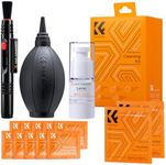 K&F Concept 15-in-1 Camera Lens Cleaning Kit for DSLR Camera Lens Filter Cell Phones with Air Blowing, Cleaning Wipes*10, 15ml Cleaning Cloths Liquid, Vacuum cleaning cloth*2, Lens Pen…