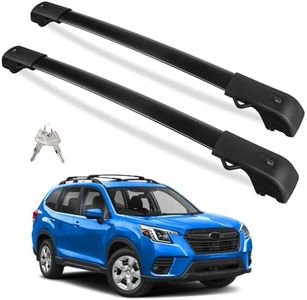 Tuyoung Lockable 220lbs Roof Rack Cross Bars Compatible with Subaru Forester 2014-2024 (Not for Wilderness), Heavy Duty Aluminum Metal Lock Roof Rails Crossbars Rooftop Cargo Bars Luggage Racks