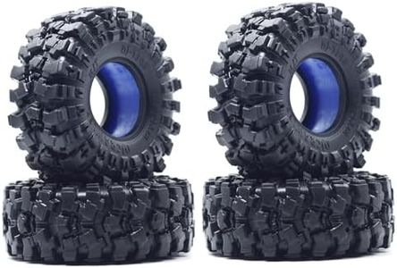 DJCRAWLER Super Large Soft 1.3 Inch Tire 74*28mm Muddy Swamp Tire for TRX4M F-150 1/18 1/24 Axial SCX24 AX24 FCX24 Ultimate RC Crawler XC-1 RTR CR-18P EVO, Come with Blue Silicone (Extended version)