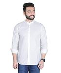 FIFTH ANFOLD Men's Striped Slim Fit Shirt (CHNS-WHT-M_White