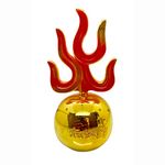 Natchcart Exclusive Resin Fengshui Golden Flaming Fire Ball Showpiece (Natch-FS-2678 Golden Fire Ball)