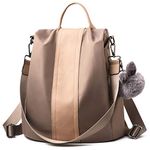 Barwell Women Backpack Ladies Rucksack Waterproof Nylon School bags Anti-theft Dayback Shoulder Bags, Khaki