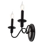 MRHYSWD 2 Lights Black Wall Lights for Living Room Bedrooms Bedside Hall, Vintage Wall Sconce Lights Industrial Candle Wall Lamp Retro Wall Lighting Fixtures Indoor with E14 Base (Exclude Bulbs)