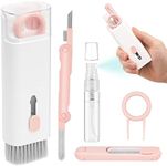 7 in 1 Airpod Pro Cleaner Kit with Spray,MMH Multi-Function Electronic Keyboard MacBook Laptop Screen Earbud Cleaner Kit Tool with Cleaning Pen Brush for iPod,Phone,Tablet,PC,Computer,Headphone Pink