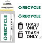 Trash Recycle Stickers – Heavy-Duty Trash Bin Labels - 3-5 Year Indoor/Outdoor Rated - Weather Proof, Ultra Durable - USA Made (6x2 inch), 2 Labels of Each, 4 Total