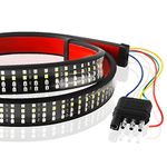LED Truck Tailgate Light Bar, KaiDengZhe 60 Inch Quad Row Tail Light Bar 5 Function Red Brake White Backup Reverse Red Turn Signal Strobe Light for Pickup SUV RV Van Dodge Ram No Drill Install-1PCS