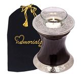 Memorials4u Baroque Shadow with Trinity Band Tealight Urn - Keepsake Urn for Ashes - Small Size - NOT Intended for Full Cremation Ash Quantity