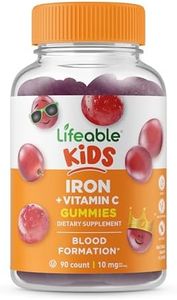 Lifeable Iron for Kids – with Vitamin C – 10 mg – Great Tasting Natural Flavor Gummy Supplement – Gluten Free Vegetarian GMO-Free Chewable – for Iron Deficiency – for Children – 90 Gummies