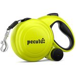 Pecute Retractable Dog Leash with Poo Bag Holder, 10m/32ft Extended dog Leash with 360° Tangle-Free, Anti-Slip Handle and Quick Brake Button, Suitable for Dogs Up to 110lbs/50kg in Weight